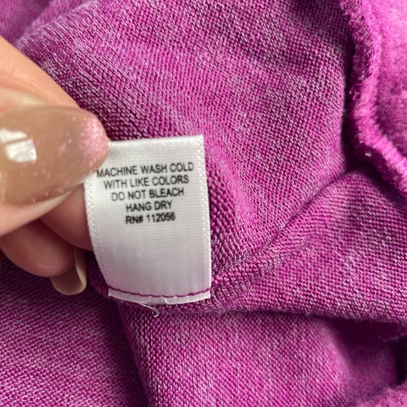 Zenana Hacci Oversized Mock Neck Exposed Reverse Seam Top, Magenta, Large/XL - Picture 6 of 10